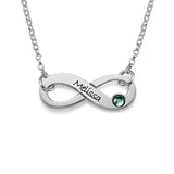 925 Silver Name Necklace Heart Infinity Birthstone Name Necklaces