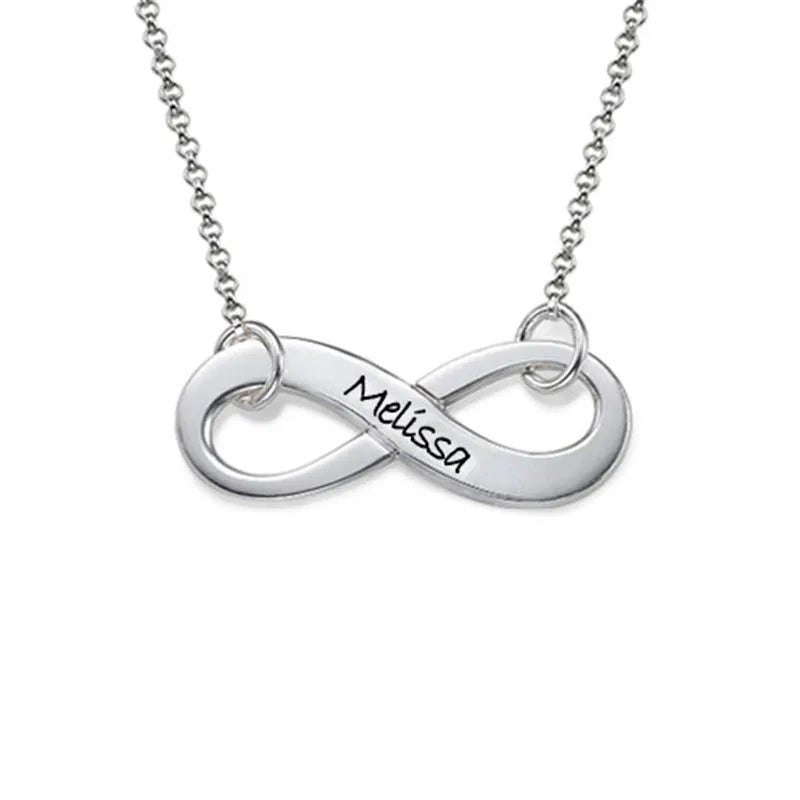 925 Silver Personalized Name Necklace Heart Infinity Name Necklaces