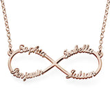 925 Silver Heart Shape 4 Names Infinite Necklaces Name Jewelry