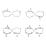 925 Silver Heart Shape 4 Names Infinite Necklaces Name Jewelry