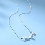 925 Silver Shell Pearl Pendant Necklace Wedding Engagement
