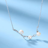 925 Silver Shell Pearl Pendant Necklace Wedding Engagement