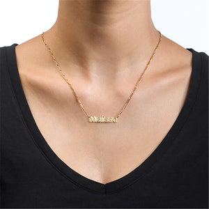 925 Silver Name Bar Necklaces Men Women Family Christmas