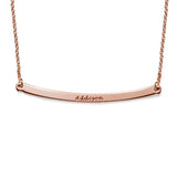 925 Silver Name Date Bar Necklace Personalized Engraved Chain Men Women