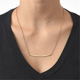 925 Silver Name Date Bar Necklace Personalized Engraved Chain Men Women