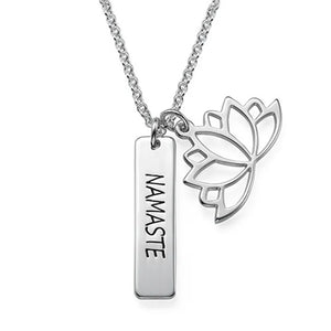 925 Silver Personalized Bar Necklace Engraved Name Date Chain Pendant