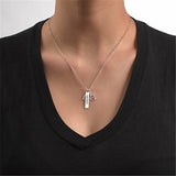 925 Silver Personalized Bar Necklace Engraved Name Date Chain Pendant