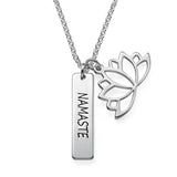 925 Silver Personalized Bar Necklace Engraved Name Date Chain Pendant