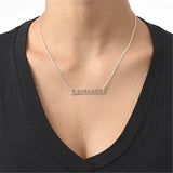 925 Silver Name Hallow Bar Necklace Men Women Christmas