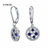 925 Silver Dangle Earrings Hallow Wedding Engagement Chandelier Drop Earrings