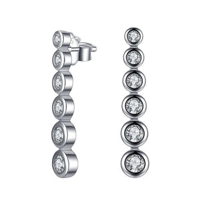 925 Silver Dangle Earrings Row Drill Wedding Engagement Chandelier Drop Earrings