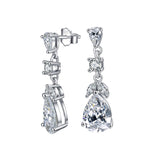 925 Silver Dangle Earrings Stars Pear Drop Wedding Engagement Chandelier