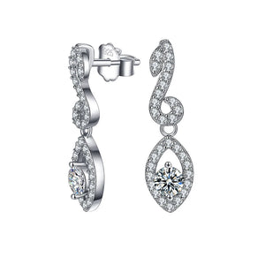 925 Silver Dangle Earrings Water Drop Wedding Engagement Chandelier