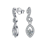 925 Silver Dangle Earrings Water Drop Wedding Engagement Chandelier