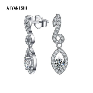 925 Silver Dangle Earrings Water Drop Wedding Engagement Chandelier