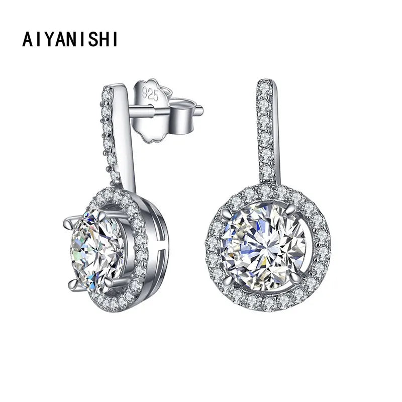 925 Silver Dangle Earrings Wedding Jewelry Chandelier Drop Earring