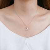 925 Silver Dolphin Shell Pearl Pendant Necklace for Women
