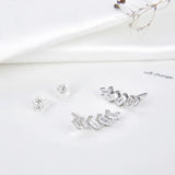 925 Silver Emerald Climb Earrings Wedding Engagement Earring