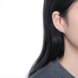 925 Silver Emerald Climb Earrings Wedding Engagement Earring
