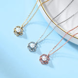 925 Silver Flower Shell Pearl Pendant Necklace Women Engagement Jewelry