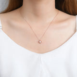 925 Silver Flower Shell Pearl Pendant Necklace Women Engagement Jewelry