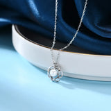 925 Silver Flower Shell Pearl Pendant Necklace Women Engagement Jewelry