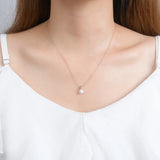925 Silver Light Bulb Shell Pearl Pendant Necklace Women