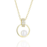 925 Silver Natural Pearl Pendant Necklace Engagement Jewelry