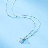 925 Silver Natural Pearl Pendant Necklace Engagement Jewelry