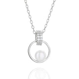 925 Silver Natural Pearl Pendant Necklace Engagement Jewelry