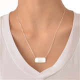 925 Silver Personalized Name Bar Necklace Mother's Jewelry