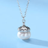 925 Silver Shell Pearl Drop Pendant Necklace Romantic Choker
