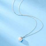 925 Silver Shell Pearl Drop Pendant Necklace Romantic Choker