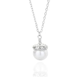 925 Silver Shell Pearl Drop Pendant Necklace Romantic Choker