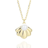 925 Sterling Silver Shell Pearl Pendant Necklace