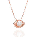 925 Silver Shell Pearl Pendant Necklace Romantic Style Jewellery