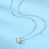 925 Silver Shell Pearl Pendant Necklace Romantic Style Jewellery
