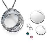 925 Silver Personalized Name Necklace with Birthstone Heart Pendant