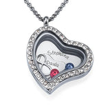 925 Silver Personalized Name Necklace with Birthstone Heart Pendant