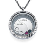 925 Silver Personalized Name Necklace with Birthstone Heart Pendant