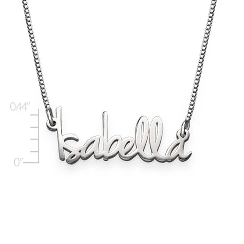 925 Silver Personalized Name Choker Necklace Pendant