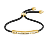 She Believed She Could So She Did Knit Bracelet