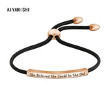 She Believed She Could So She Did Knit Bracelet
