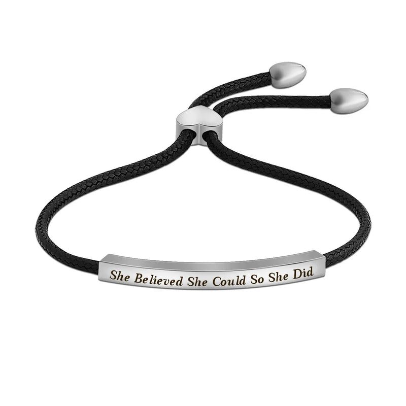 She Believed She Could So She Did Knit Bracelet