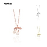 925 Silver Shell Pearl Pendant Necklace Women Jewelry