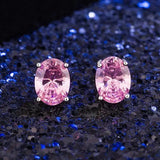 925 Silver Opal Stud Earrings Women Party Jewelry