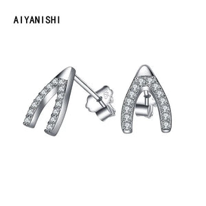 925 Silver Geometric Stud Earrings for Women Wedding Party