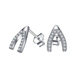 925 Silver Geometric Stud Earrings for Women Wedding Party