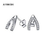 925 Silver Geometric Stud Earrings for Women Wedding Party