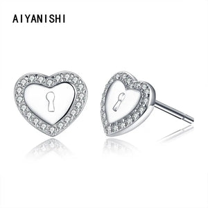 925 Sterling Silver Stud Earrings Hearts Silver Stud Earrings for Women